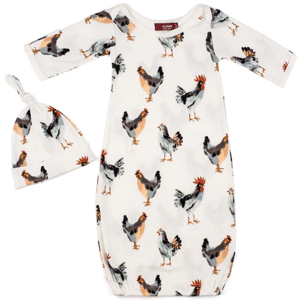 Chickens Organic Cotton Gown Set