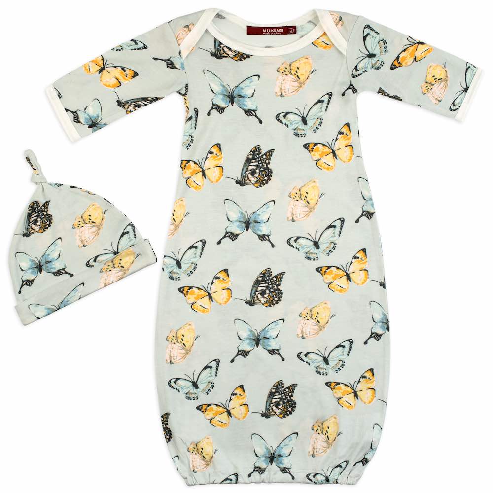 Butterfly Bamboo Gown + Hat Set