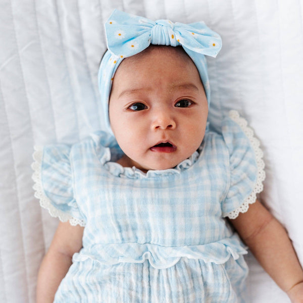 Baby Bling Bows - Baby Bling® Printed Knot soft nylon headband: Paperwhites