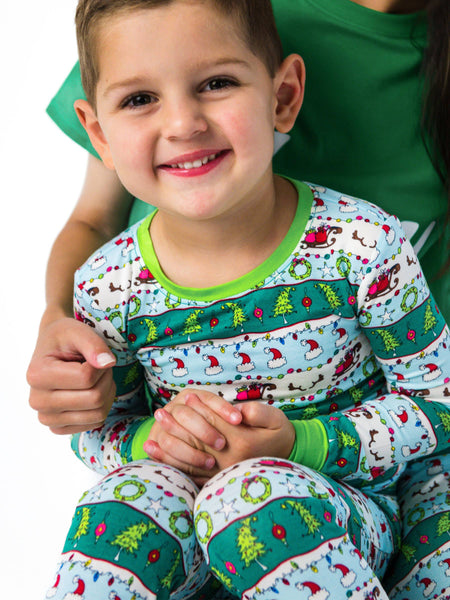RuffleButts + RuggedButts - SoftSnooze™ Kids Bamboo Viscose Festive Fair Isle Long Sleeve Pajama Set
: Multi-Color / 18-24m