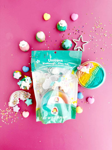 Earth Grown KidDoughs (KidDoughs by EGKD) - Unicorn (Rainbow Sherbet) KidDough Play Kit