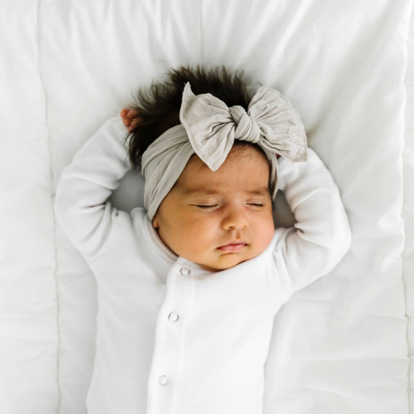 Baby Bling Bows - Baby Bling® The Original Knot soft nylon headband: Ivory