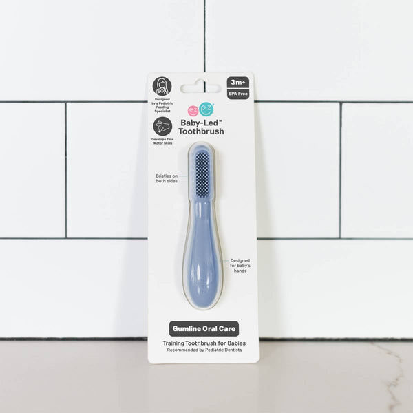ezpz - Baby-Led™ Toothbrush (Baby 3+ months): Pewter