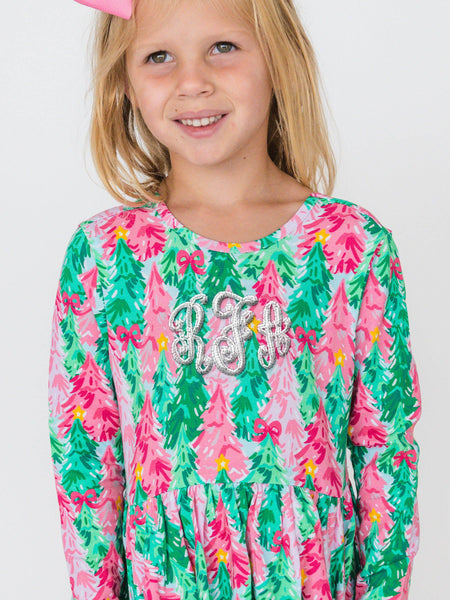 RuffleButts + RuggedButts - Girls Pink Jolly Grove Knit Long Sleeve Twirl Dress
: Pink / 12-18m