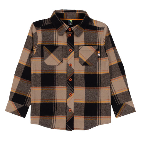 Black/Beige Plaid Shirt