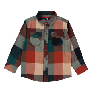 Brown Check Button Shirt