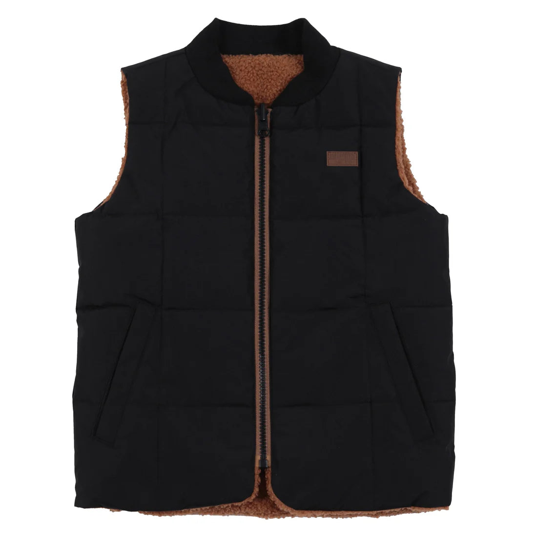 Black Reversible Sherpa Lined Vest