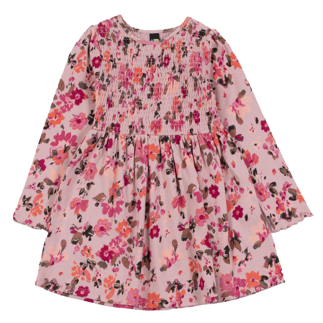 Pink Smocked Floral Dress