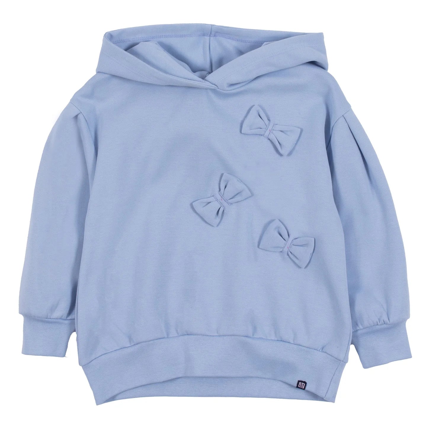 Light Blue Hooded Sweatshirt w/Bows