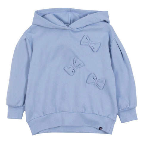 Light Blue Hooded Sweatshirt w/Bows