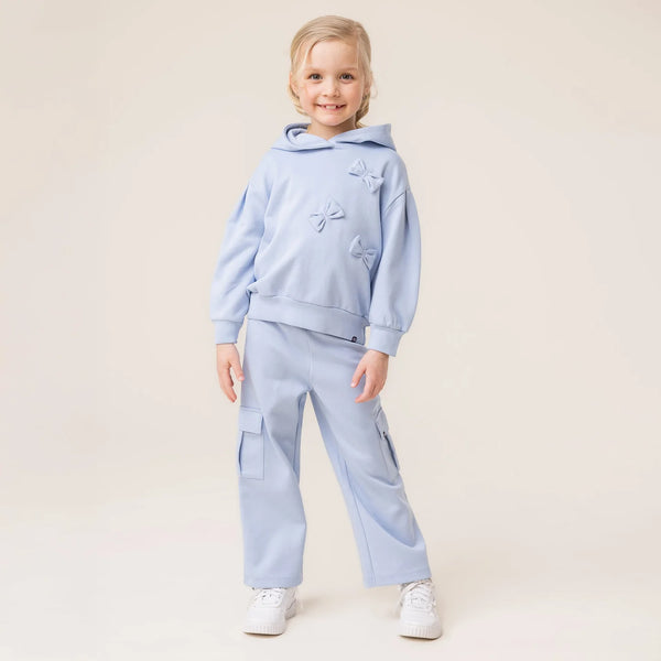 Light Blue Hooded Sweatshirt w/Bows