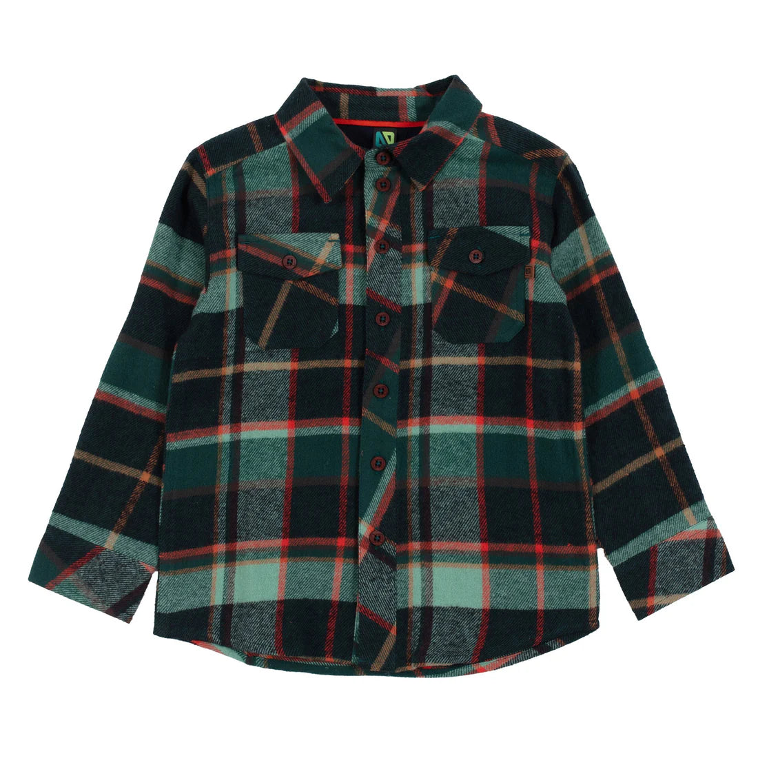 Forest Green Plaid Flannel Shirt
