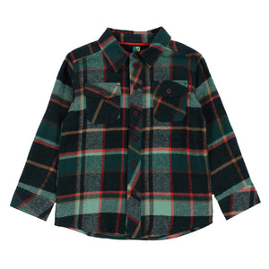 Forest Green Plaid Flannel Shirt