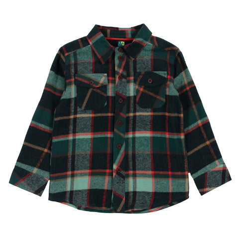 Forest Green Plaid Flannel Shirt