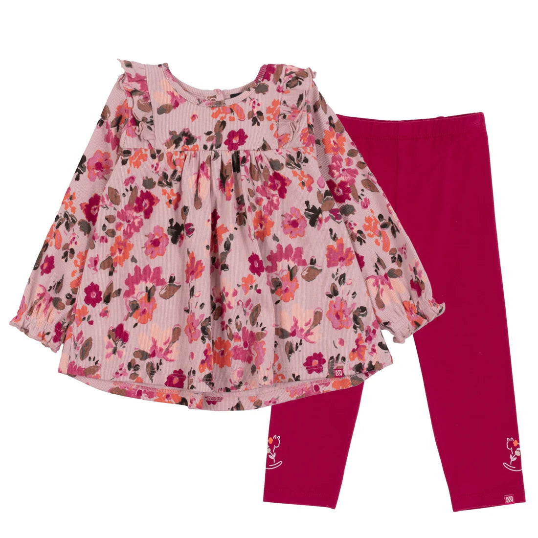 Light Pink Floral Tunic Set