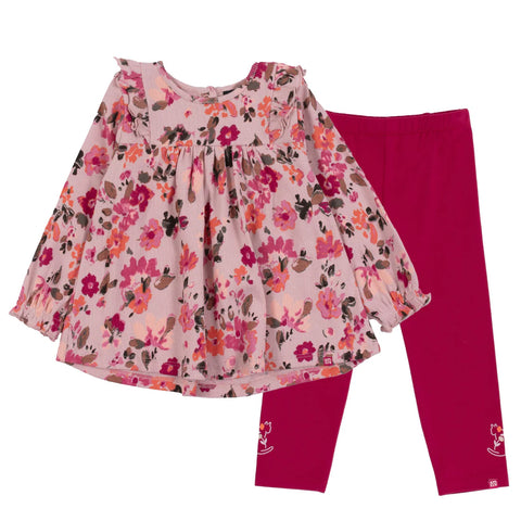 Light Pink Floral Tunic Set