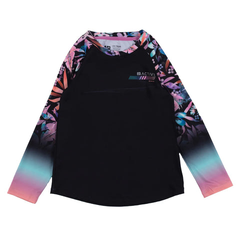 Black Ombre Athletic Sleeve Shirt