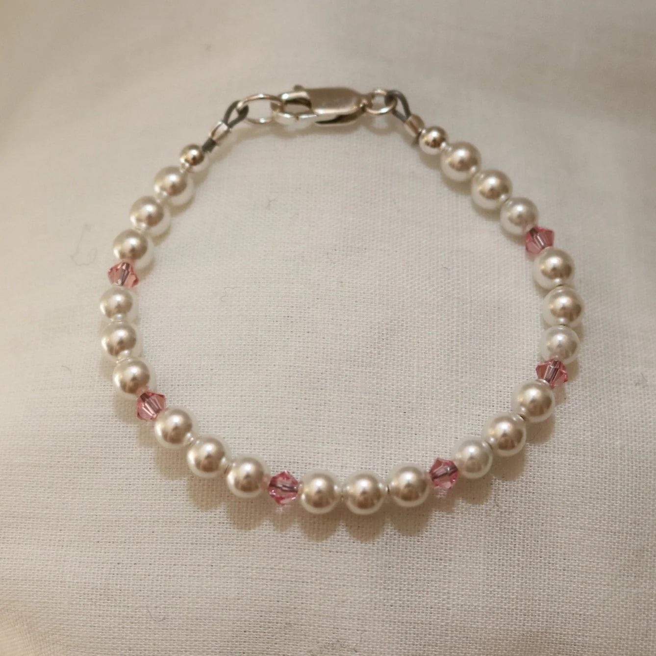 Pearls & Pink Crystal Bracelet