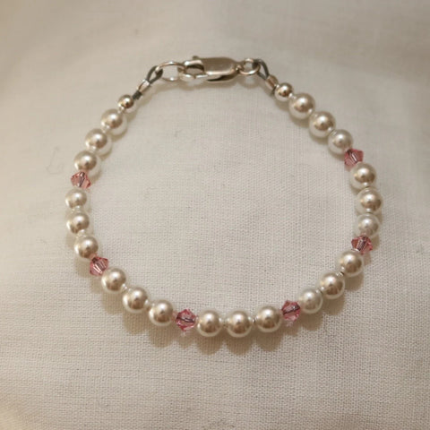 Pearls & Pink Crystal Bracelet