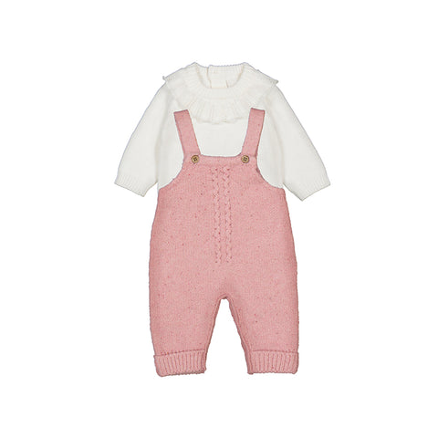 Pink Sweater Overalls + White Sweater