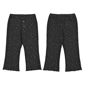 Black Ribbed Flare Leggings