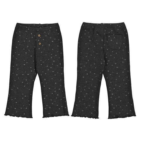 Black Ribbed Flare Leggings