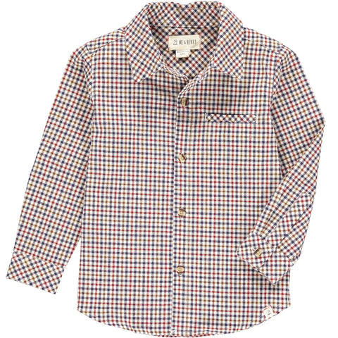 Brown/Beige Plaid Button Shirt