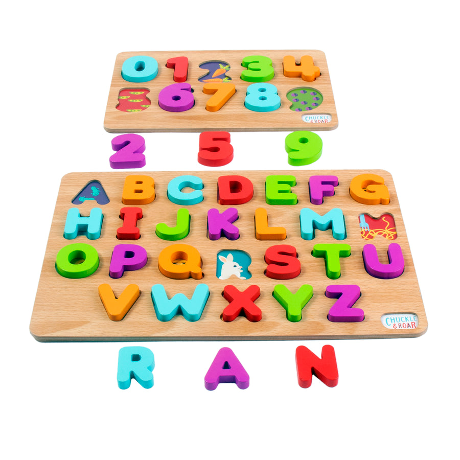 ABCs &123s Wood Puzzle 2 pack