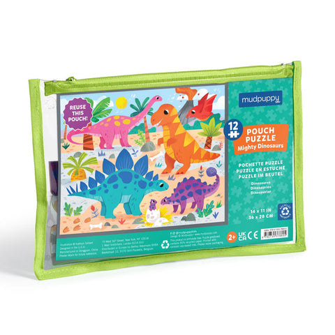 Mighty Dinosaurs-12 pc. Pouch Puzzle