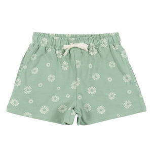 Green Flower Shorts