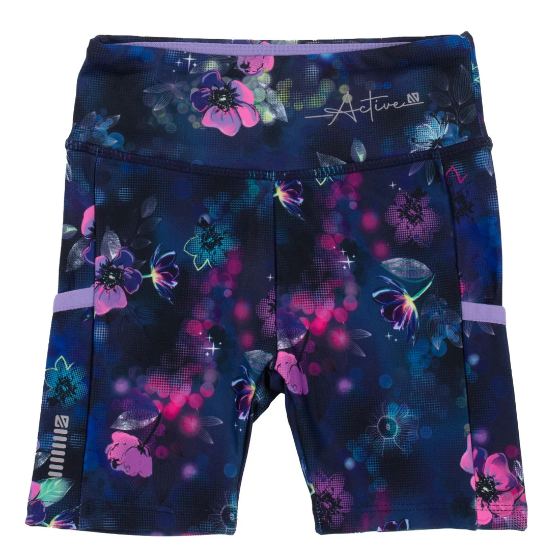 Navy Floral Activewear Bike Shorts