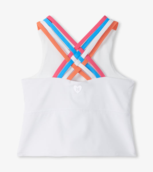 White Strappy Active Tank