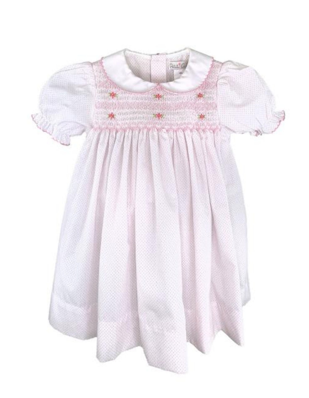 Pink Smocked Short Sleeve Dress