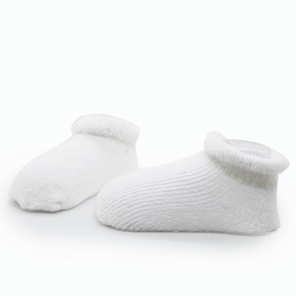 Kushies Baby - Baby Socks Terry - Pack Of 2 White 3-6M: 3-6M