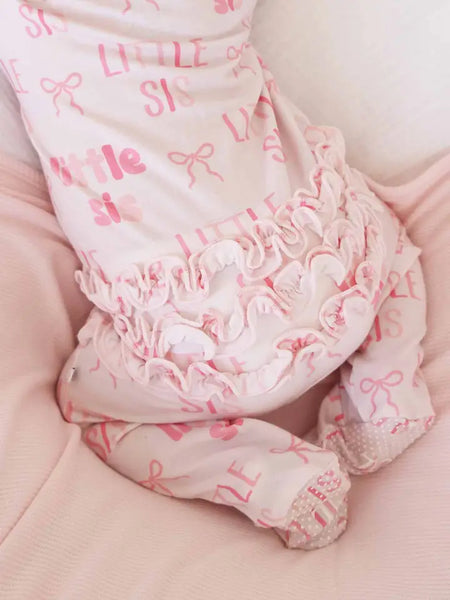 Little Sis Ruffle Footie-3/6 month