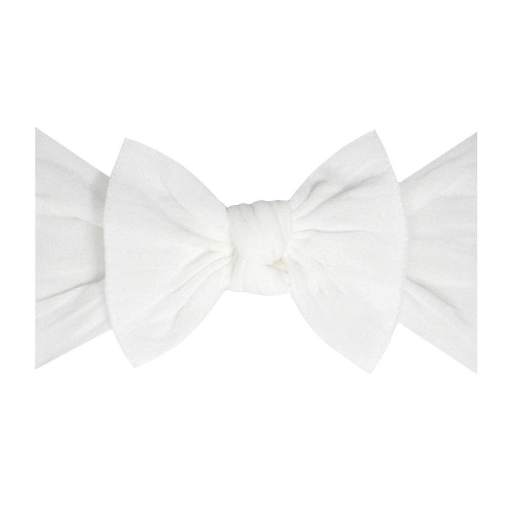 Baby Bling Bows - Baby Bling® The Original Knot soft nylon headband: White