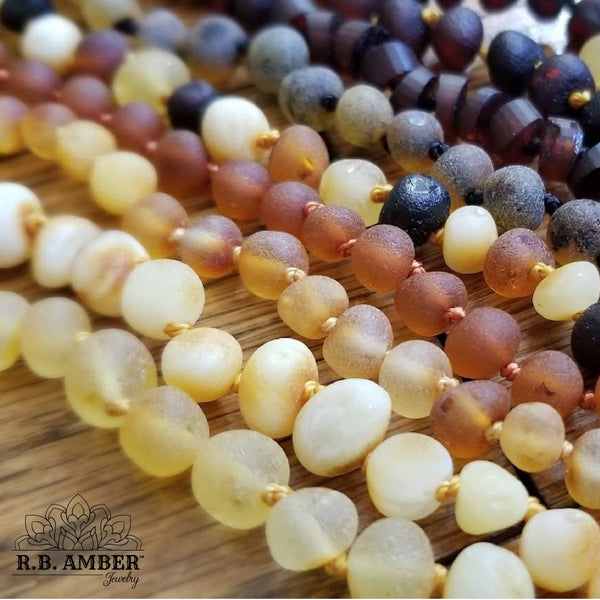 R.B. Amber Jewelry - Raw Honey Baltic Amber Necklace: Standard Hang Tag / 14-15 inches
