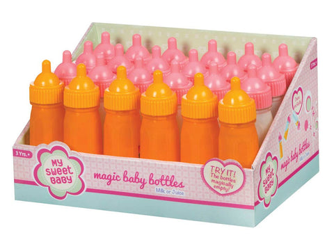 Toysmith - My Sweet Baby Large Magic Bottle, 4.75", Milk & Orange Juice