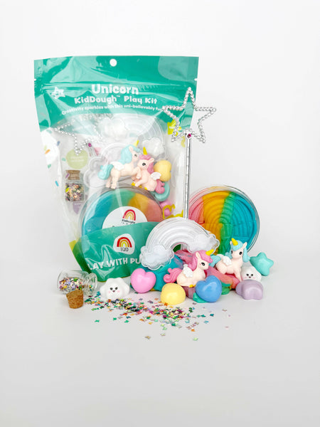 Earth Grown KidDoughs (KidDoughs by EGKD) - Unicorn (Rainbow Sherbet) KidDough Play Kit