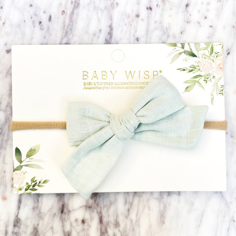 Baby Wisp - Baby Headband Victoria Bow - Mint Green: Mint