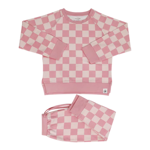 Pink Checker Moody Jog Set