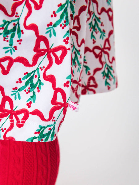 RuffleButts + RuggedButts - Girls Carol of the Bows Knit Long Sleeve Twirl Dress
: White / 8