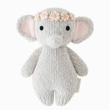 Baby Elephant with Blush Floral Crown