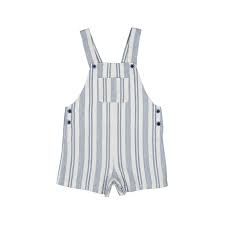 Blue Stripe Linen Overalls