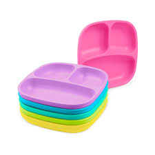 Re-Play 7" Divided Plate: 6 colors