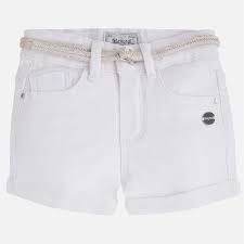 White Denim Shorts + Belt