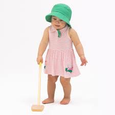 Pink Striped Golf Polo Tennis Dress