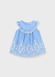 Blue Embroidered Dress-Baby