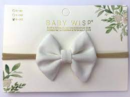 Baby Wisp - Infant Headband - Fanny Hair Bow Headband for Babies-White