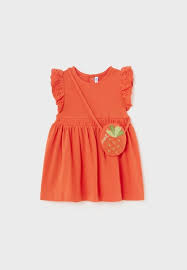 Orange Dress w/Pineapple Purse